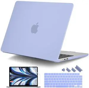 DONGKE Compatible with MacBook Air 13.6 inch Case M4 M3 M2 2025 2024 2023 2022 A3240 A3113 A2681, Plastic Hard Shell & Keyboard Cover for MacBook Air M4 13 inch Case, Matte Serria Blue