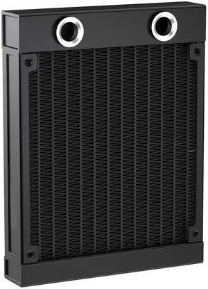 CLYXGS 120mm Black Aluminum Water Cooling Radiator, 12 Pipe G1/4 Thread Heat Exchanger for PC CPU Cooling System