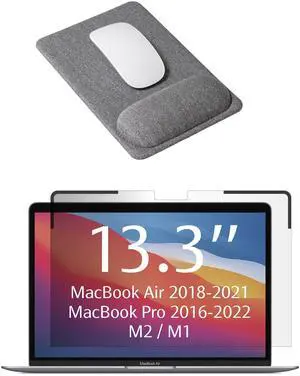 SenseAGE Magnetic Privacy Screen Filter for MacBook Air/Pro 13.3 Inch & Compact Ergonomic Mouse Pad with Wrist Support