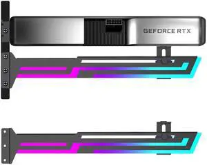 NVRADCHUA ARGB GPU Support Bracket, GPU Brace Support, 5V 3Pin addressable GPU Holder, 5v 3pin RGB GPU Support Stand Video Card sag Holder, Adjustable Length and Height GPU Stand (Black)