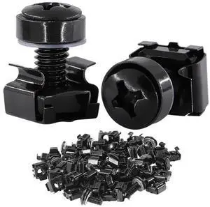 60 Pack M6 x 20 mm Server Rack Screws Computer Rack Mount Screws Cage Nuts and Screws Square Insert Nuts for Audio Server Console Mounting Routers, Shelves, Enclosures, Cabinets