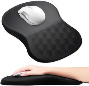 Doctor Developed Mouse Pad with Wrist Rest Ergonomically Designed Mousepad for Carpal Tunnel Pain Relief with Integrated Non-Slip PU Base, Comfortable for Office, Gaming Large Cute 11.8x7.9 inch