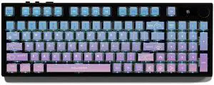 Thekapco Bichi Mao Gradient Color Custom Keycaps,120 Keys ASA PC PBT Keycap Set, Dye Sub Shine Through 4-Sided Crystal Key Caps, Universal Compatiability Keycaps for MX Switches Mechanical Keyboard