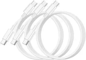 Sujuang USB C to USB C Cable, 3Pack 3FT 60W Long USB C Cable, Fast USB C Charger Cord for iPhone 16 Pro Max/15 Pro Max 16 Pro/15 Pro/16 Plus/15 Plus/16/15/, iPad Pro12.9/11, iPad Air 4/5, Mini 6, sam