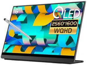 EHOMEWEI Q3 Portable Touchscreen Monitor, 16 Inch, 2.5K, 2560x1600, 400 Nit Brightness,