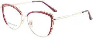 GOKOTTAWA Cat Eye Blue Light Blocking Glasses Women TR90 Lightweight Computer Eyeglasses Anti blue-ray Eyewear-Burgundy