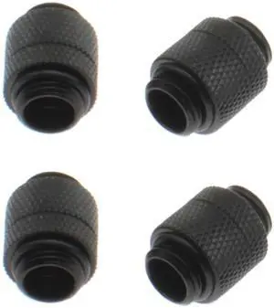G1/4" Male to Male Extender Fitting,LBTODH 4pcs Black Brass Elbow Connector for Computer Water Cooling System(23.5mm)