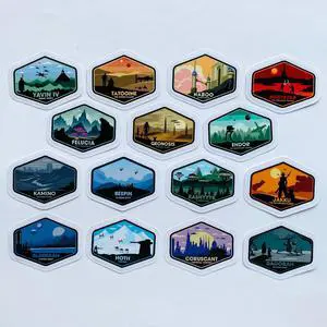 (15PCS) National Park Star Sticker Alderaan A Peaceful World Outdoor Nature Camping Hiking Waterproof Die-Cut Vinyl Sticker for Water Bottles Laptop Phone Case Car Travel Adventure Park 3 Inch