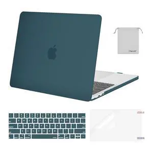 MOSISO Compatible with MacBook Pro 13 inch Case M2 2025, 2024, 2023, 2022-2016 A2338 M1 A2251 A2289 A2159 A1989 A1708 A1706, Plastic Hard Shell&Keyboard Cover&Screen Film&Storage Bag, Deep Teal