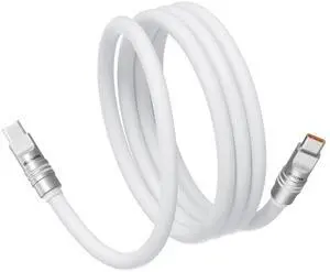 Hichain USB C Cable, 240W Silicone Type C Fast Charge Cord for iPhone 15/16 Series, MacBook Pro 2020, iPad Pro, USB C Charging Cable Fast Charging Cord Type C White 6.5FT