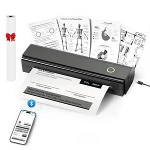 Portable Thermal Printer For Travel - N80 Inkless Bluetooth Printers, Wireless Impresora Portátil with 8.5"x11" US Letter Thermal Paper, Compatible with Phone, iOS, Android, Laptop For Home Office Car