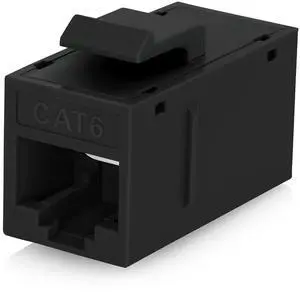 Everest Cat6 RJ45 Keystone Coupler (24-Pack) - Black - Female to Female - Ethernet Coupler