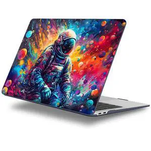 Lepeoac for MacBook Air 13 Inch Case 2020-2018 (A2337 M1 A2179 A1932), Shockproof Hard Shell Cover with Screen Protector, for Retina Display & Touch IDFull Protection for MacBook Air - Astronaut