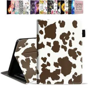 POIUYTREW Case for Amazon Kindle Fire HD 10 Tablet 10.1" (9th/7th Gen, 2019/2017 Release) - PU Leather Folio Case with Smart Auto Wake/Sleep, Cow Print