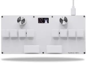 BTXETUEL SayoDevice CM51+ Rapid Trigger Keyboard for OSU!djmax... Rhythm Game with GATERON Hall Magnetic Linear Switches with Knob Custom Programmable Keypad (White-GATERON White Switches, CM51+)