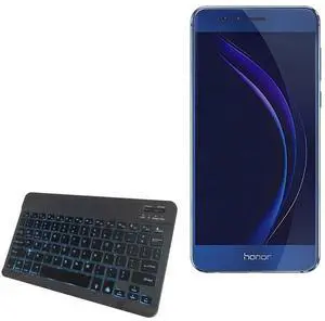 BoxWave Keyboard Compatible with Honor 8 - SlimKeys Bluetooth Keyboard - with Backlight, Portable Slim LED 7 Colors - Jet Black