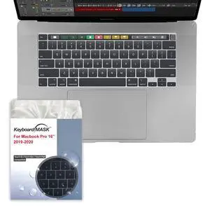 KeyboardMask for MacBook Pro 16" Matte Finish Full Cover for Keyboard + Touchbar/Pad/ID Work While Covered Ultra Thin Keyboard Cover Protector Waterproof MacBook Pro 16" (2016 2017 2018 2019 2020)