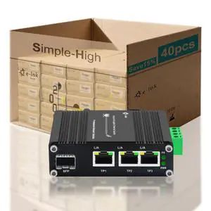 40pcs Throncom Industrial Gigabit 3 Ports Ethernet Fiber Switch Sold by Case with 100/1000M Adaptive SFP Slot,redundant Power Input,for Solar Power/VoIP 12-48V DC LNK-IMC103G-SFP