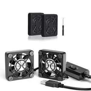 ELUTENG Dual 40mm USB Fan with 40mm Fan Filter
