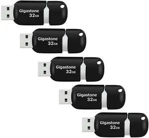 GIGASTONE V10 32GB 5-Pack USB 2.0 Flash Drive 32GB Flash Drive Thumb Drive Memory Stick Pen Drive Capless Retractable Design