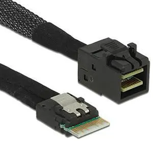 JSER Slim Line SAS 4.0 PCIE4.0 SFF-8654 4i 38pin Host to HD Mini SAS SFF-8643 4i 36pin Target Extension Cable 50cm
