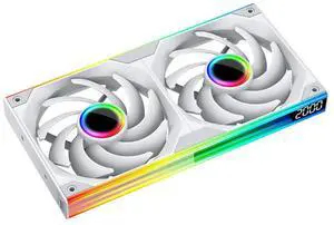 ICOLER SL240 ARGB PC Case Fan - Integrated -Type Infinity Mirror Design with 2 x 120mm ARGB&PWM Fans, No Software Required RPM Display, Suitable for Computer CaseWhite