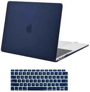 MOSISO Compatible with MacBook Air 13 inch Case 2022 2021 2020 2019 2018 Release A2337 M1 A2179 A1932 Touch ID, Plastic Hard Shell Cover&Keyboard Cover for MacBook Air 13.3 inch Case, Navy Blue