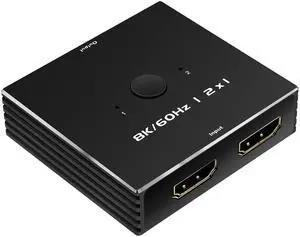 HDMI Switch 4K 120Hz 2 in 1 Out 2 Port Switch 1 Monitors 2 Computers Hdmi 5K 144Hz KVM Switch Monitor HDMI2.1 8K 60Hz