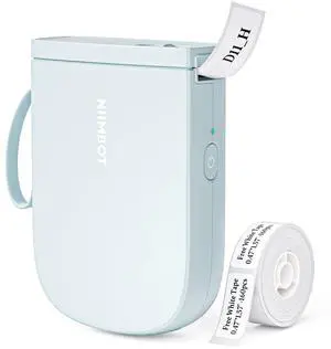 NIIMBOT Label Maker Bluetooth Mini Label Printer D11 2024 Version, Portable Label Maker with Tape Thermal Sticker Small Labeler, 300 DPI High Clearity Rechargeable, Blue