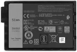 51Wh 7WNW1 Laptop Battery Compatible with Dell Latitude 5424 5420 7424 Rugged Extreme P85G P86G P137G001 P137G002 P85G001 P86G001 Series DMF8C DMF8C GK3D3 07WNW1 11.4V 4342mAh
