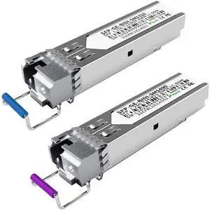 1.25G BiDi SFP Fiber Transceiver Module Pair, 1000BASE-BX-D, Single-Mode Simplex LC, Tx/Rx 1490nm/1310nm, DDM, SMF, Compatible with Cisco, Ubiquiti/Unifi, Mikrotik, TP-Link, HPE and More, up to 20km 1.25G BiDi SFP Fiber Transceiver Module Pair, 1000BASE-BX-D, Single-Mode Simplex LC, Tx/Rx 1490nm/1310nm, DDM, SMF, Compatible with Cisco, Ubiquiti/Unifi, Mikrotik, TP-Link, HPE and More, up to 20km