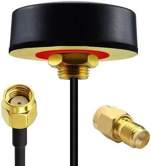 YOTENKO Dual Band 2.4 5.8 GHz WiFi Antenna, 5dBi Mini Omni-Directional RP-SMA Male Antenna 10ft Cable w/SMA Male to RPSMA Female Adapter for WiFi Router Hotspot Wireless Network Card