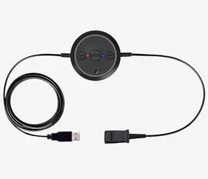 VoiceJoy U15 Quick Disconnect QD to USB Plug Adapter with Mute Volume Control Compatible with Plantronics Headset QD Connector Plug to Any Computer Laptop VOIP Softphone