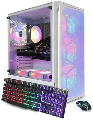 STGAubron Gaming PC Desktop Computer, AMD Ryzen 5 5500 up to 4.2G, GeForce RTX 2060 6G, 16G DDR4, 1T SSD, WiFi 6, BT 5.2, RGB Fan x6, Windows 11 Home