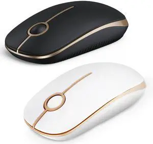 VssoPlor Wireless Mouse, 2.4G Slim Portable Computer Mice with Nano Receiver for Notebook, PC, Laptop, Computer