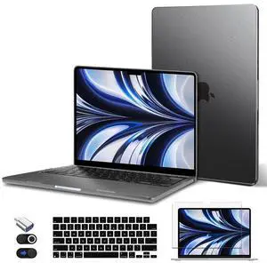 CISSOOK Compatible with MacBook Air 13.6 inch Case M3 A3113 M2 A2681 Model 2025 2024 2022 Release, Ultra Thin Armor Durable Plastic Hard Shel Cover for MacBook Air 13 inch M3 M2 Case - Gray Clear