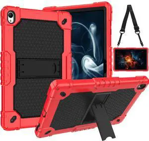 Doemoil Case for Onn. 10.1" Tablet Case (2024 Model / 100135925) Slim Heavy Duty Built in Stand Hard Back Shell Protective Case with Shoulder Strap for Onn. 10.1" Gen 4 2024 Tablet (Red/Black)