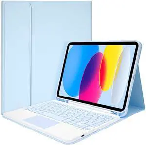 Nsyee Keyboard Case for iPad 10th Generation 10.9 inch 2022 and iPad 11th Generation A16 11 inch 2025, Detachable Bluetooth Keyboard Case with Pencil Holder and Trackpad for ipad 10th/11th Gen