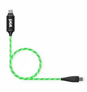 Statik 3FT/1M Green PowerAware 224/110V Light Up USBC to USBC Cable & LED Charging Cable for Devices with USB C Port