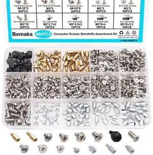 Bemaka 502PCS Computer Screws Assortment Kit Motherboard Standoffs Screws PC Screws + 480PCS M.2 Screws Motherboard Standoffs Screws Computer Screws Assortment Kit