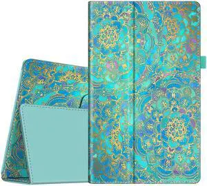 Fintie Folio Case for Amazon Fire HD 10 Tablet (Compatible with 7th and 9th Generations, 2017 and 2019 Releases) - Premium PU Leather Slim Fit Stand Cover with Auto Wake/Sleep, Shades of Blue