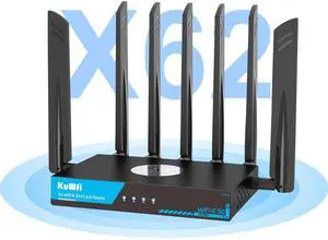 KuWFi Industrial Cellular 5G Router with Dual SIM Slot for Apartment & RV Rural Area|Unlocked for Verizon/AT&T| WiFi 6 Dual-Band 3000Mbps|2.5G Ethernet|WireGuard VPN|M2M/IoT Global Frequency Bands