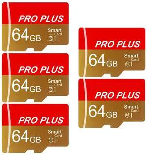 5 Pack TF Card 64GB with Adapter, High Speed Memory Card, UHS-I C10 A1 Memory TF Card for Tablet/Mobile Phone/Camera/Car Audio/Game Console (TF162 64GB-5 Pack)