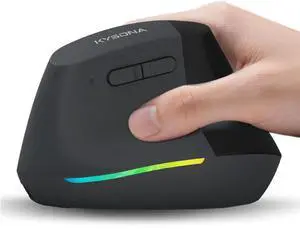 Wireless Ergonomic Mouse, Vertical Mouse, Bluetooth Ergo Mouse, Quiet Click, 5 Level Adjustable DPI(800/1200/2400/2400/4000), Rechargeable 2.4G Mice with 6 Buttons for Computer, PC, Mac, Laptop, Black