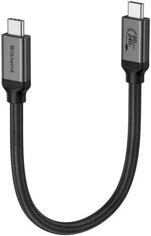 Silkland 80Gbps USB 4 for Thunderbolt 5 Cable 1.6FT, up to 120Gbps Bandwidth for Dual 8K, 240W PD 3.1 Charging, Braided USB C Data Cable Compatible for Thunderbolt 4/5, SSD, MacBook Pro,iPhone 17,Dock