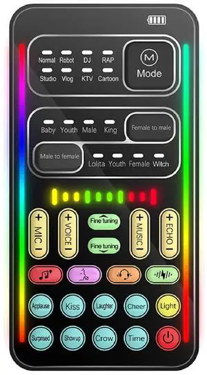 Voice Changer, Game Live Sound Disguiser Portable Sound Changer 8 Kinds of Sound Changes for Mobile Phone Computer Game Devices for DJ PC Live