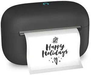 NULLTONEX Label Maker Machine with Tape: Portable Sticker Printer, Support Continuous Label, Sticker Maker Machine with Multiple Templates for Home, Kitchen, School, Office Organization, Black