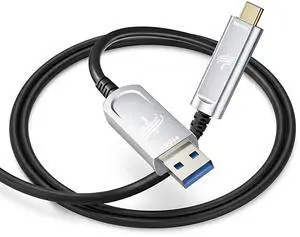 DWLCWY Fiber Optic USB A to USB C Cable 50ft,10Gbps High Speed Extension Active Optical Type C Cord,Compatible with Business Meeting Cameras,Webcams