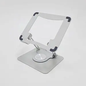 inthome i1 Laptop Stand Silver, Portable Foldable Design,Adjustable Computer Stand with 360° Rotating Base, Ergonomic Laptop Riser for Collaborative Work, fits for All 10-19" Laptops