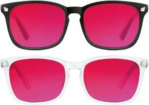 ORANZI 2 pack 99% Blue Light Blocking Glasses, Red Lens Computer Gaming Glasses for Men Women Anti Fatigue & Eye Strain